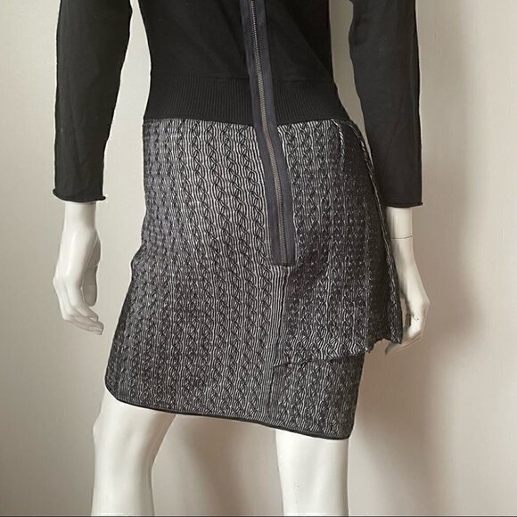 Yigal Azrouel New York Cashmere & Silk Asymmetrical Ruffle Dress  NWT, S - Picture 9 of 14